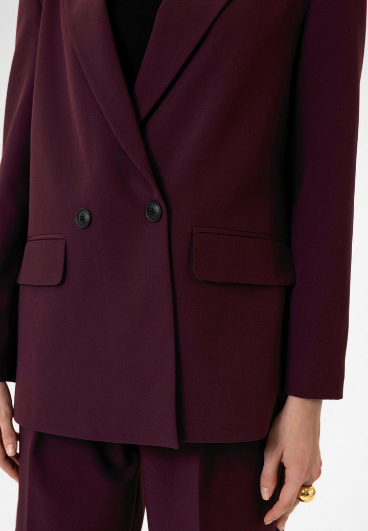 ANT Antioch Bordo Kadın Kruvaze Kapama Oversize Blazer Ceket - Le Perreux-Sur-Marne