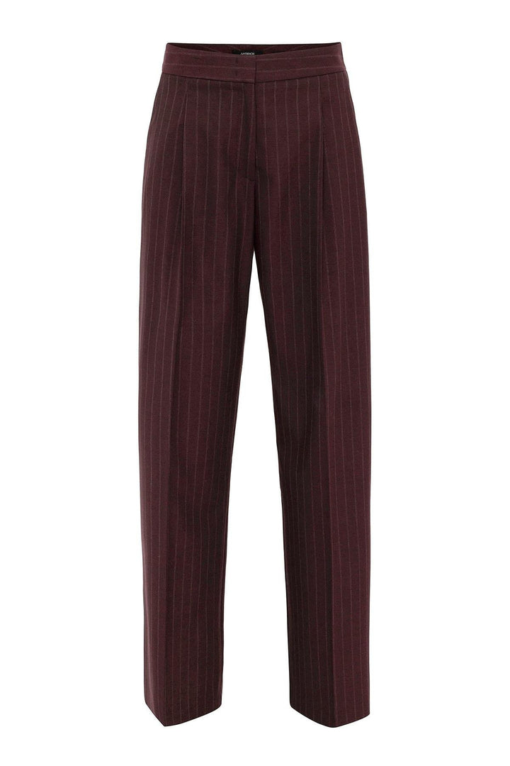 ANT Antioch Bordeaux Women's High Waist Striped Pants - St. Charles