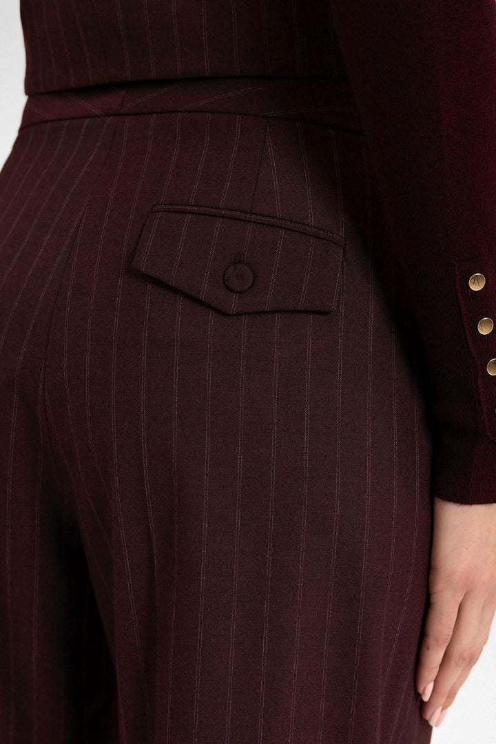 ANT Antioch Bordeaux Women's High Waist Striped Pants - St. Charles