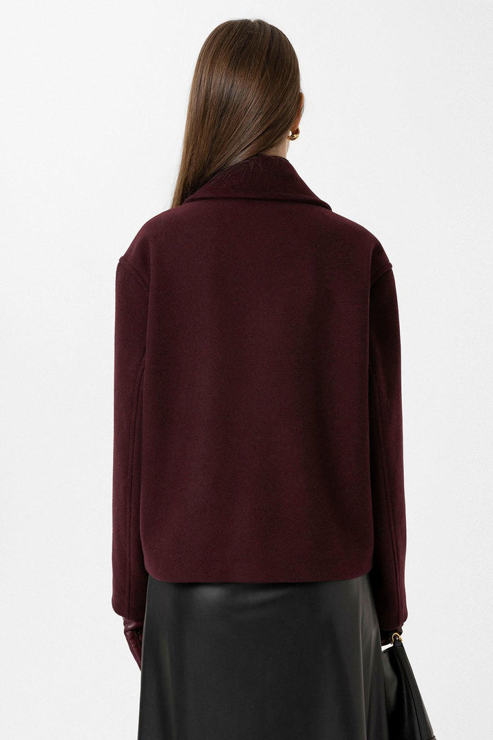 ANT Antioch Bordeaux Women's Wool Blend Wrap Coat - Lorca