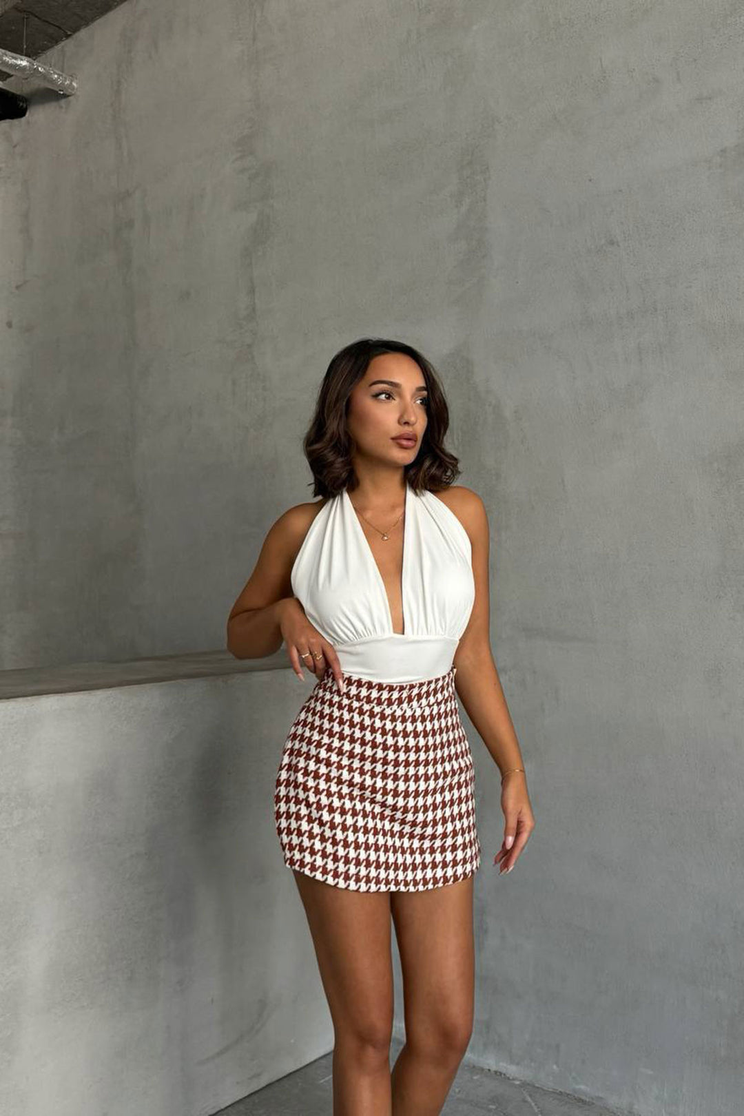 BCHN-2526218 Red Cover Kazayağı Patterned Shorts Skirt - Michigan City