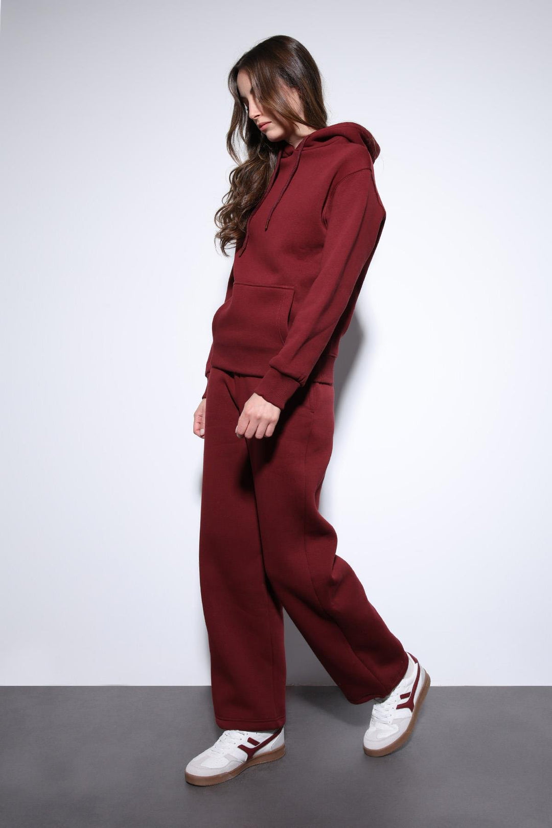 ANT Antioch Bordo Kapüşonlu Basic Kadın Sweatshirt - Fall River