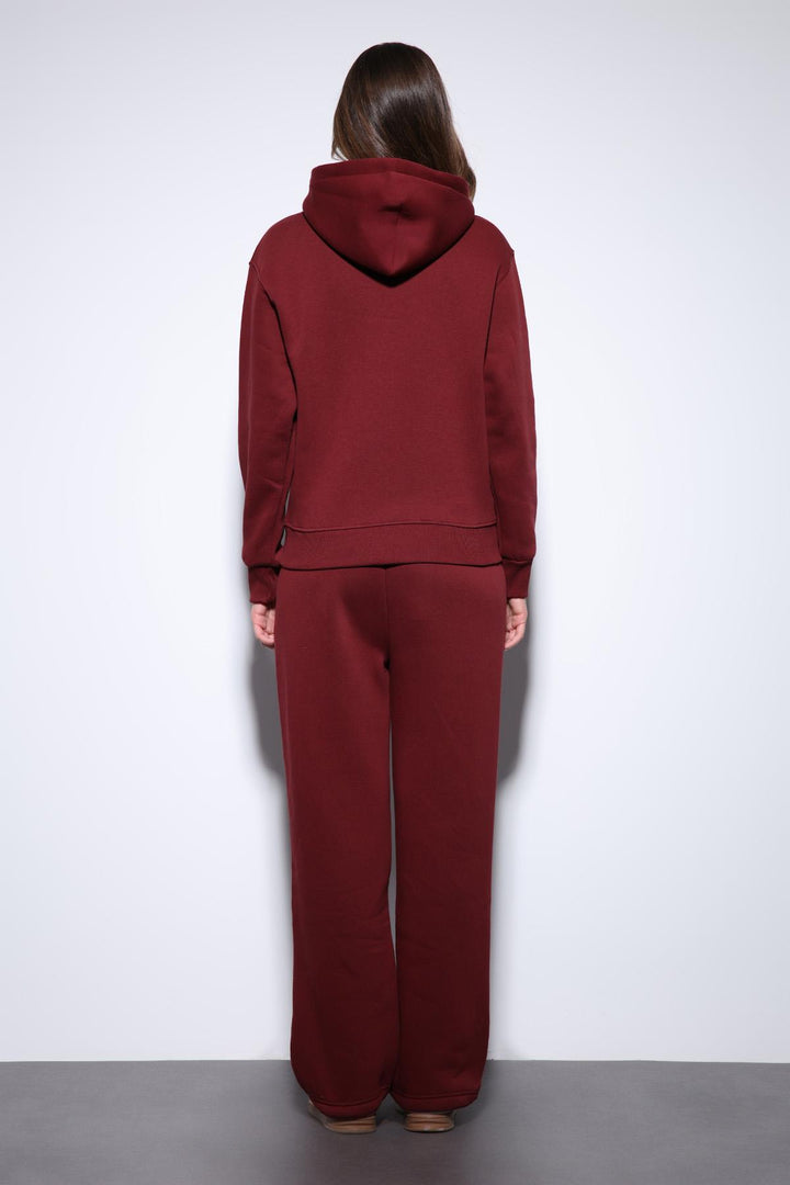 ANT Antioch Bordo Kapüşonlu Basic Kadın Sweatshirt - Fall River