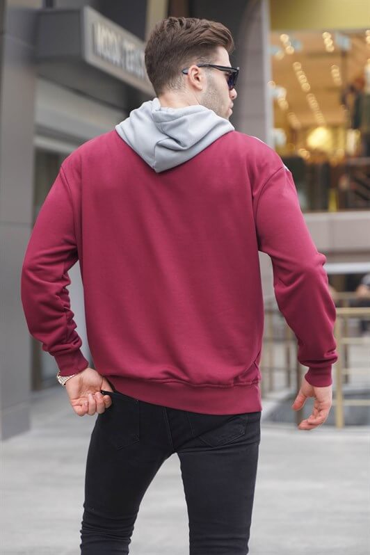 MDX Burgundy Hooded Patterned Sweatshirt 6022 - Bremerton