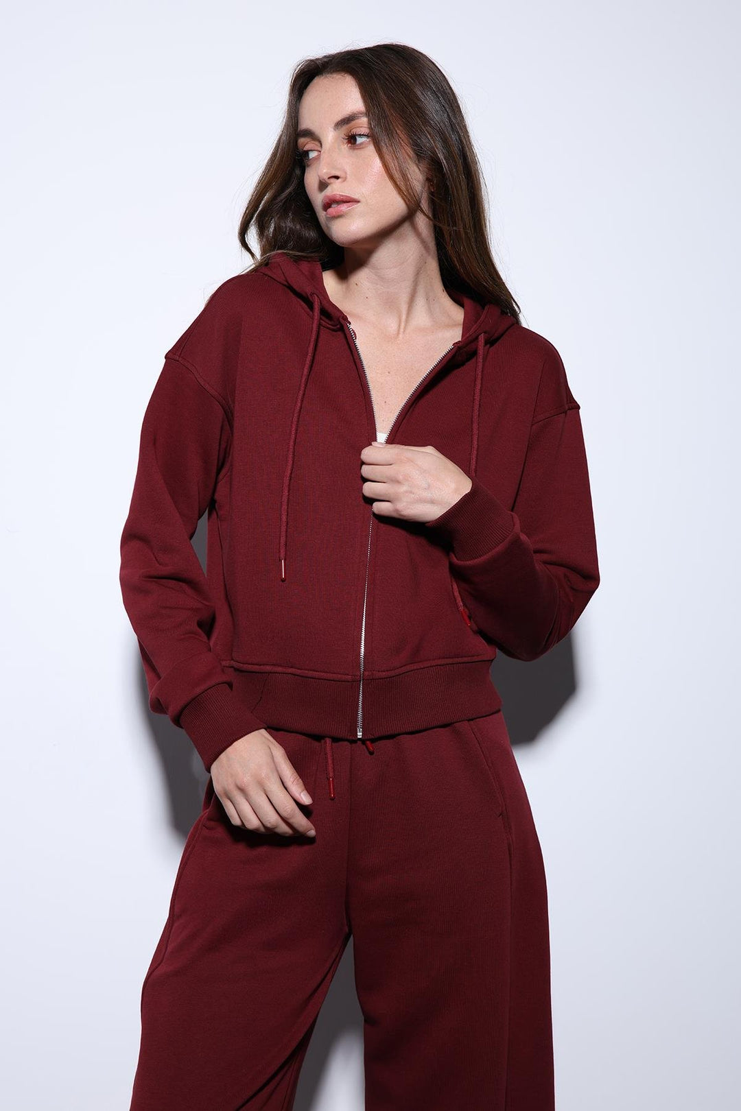 ANT Antioch Bordo Kapüşonlu Kadın Sweatshirt - Nizhyn