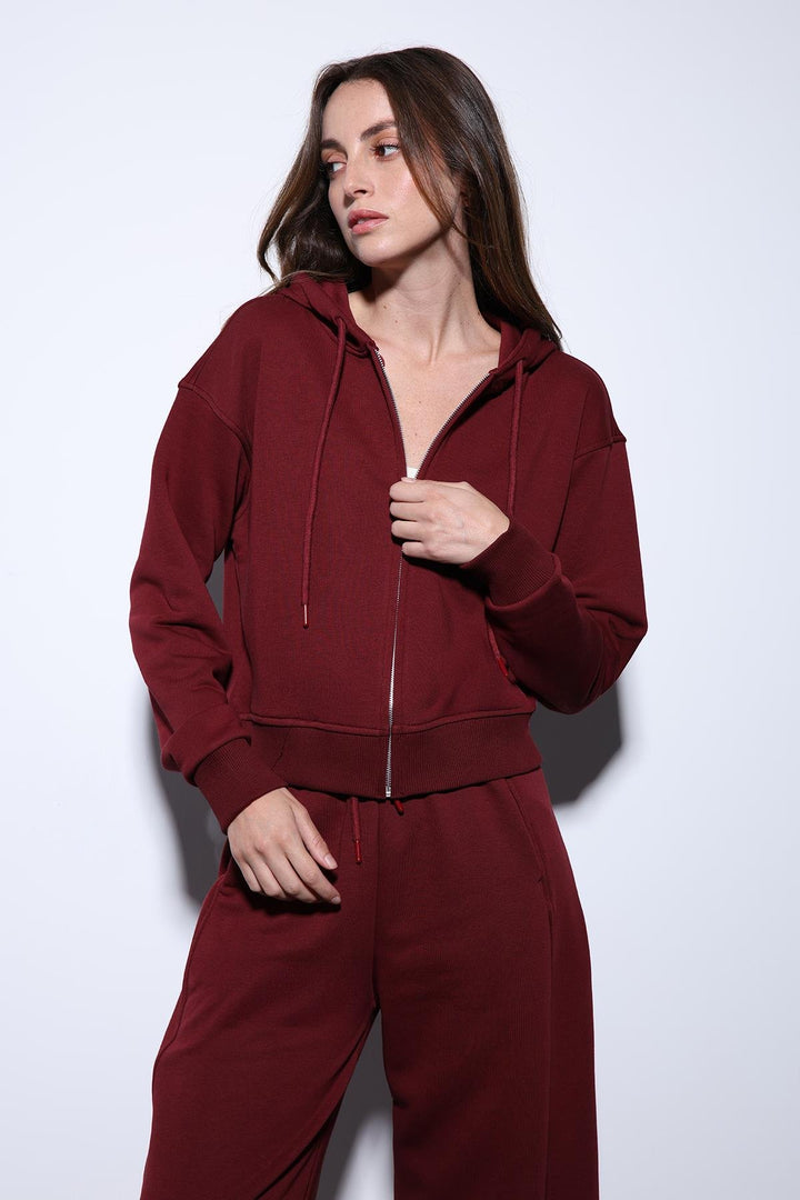 ANT Antioch Bordo Kapüşonlu Kadın Sweatshirt - Nizhyn