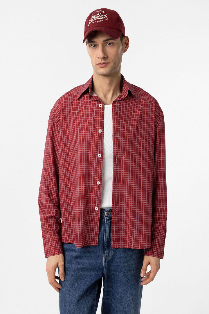 ANT Antioch Red Checkered Men's Comfort Fit Shirt - Lancaster