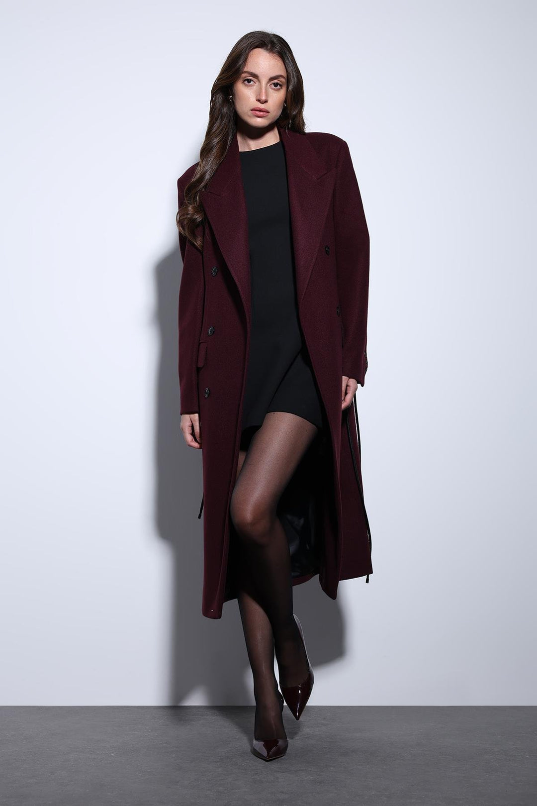 ANT Antioch Burgundy Belted Wrap Women's Coat - Spanish Fork
