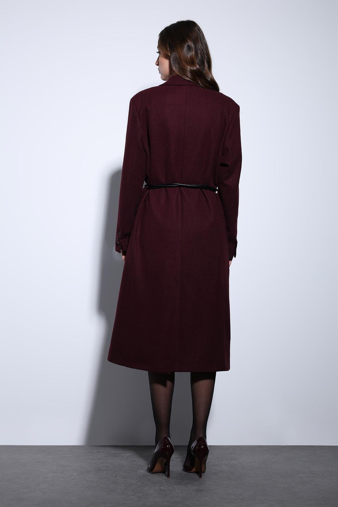 ANT Antioch Burgundy Belted Wrap Women's Coat - Spanish Fork