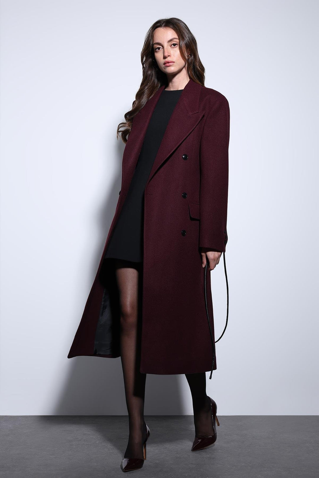ANT Antioch Burgundy Belted Wrap Women's Coat - Spanish Fork