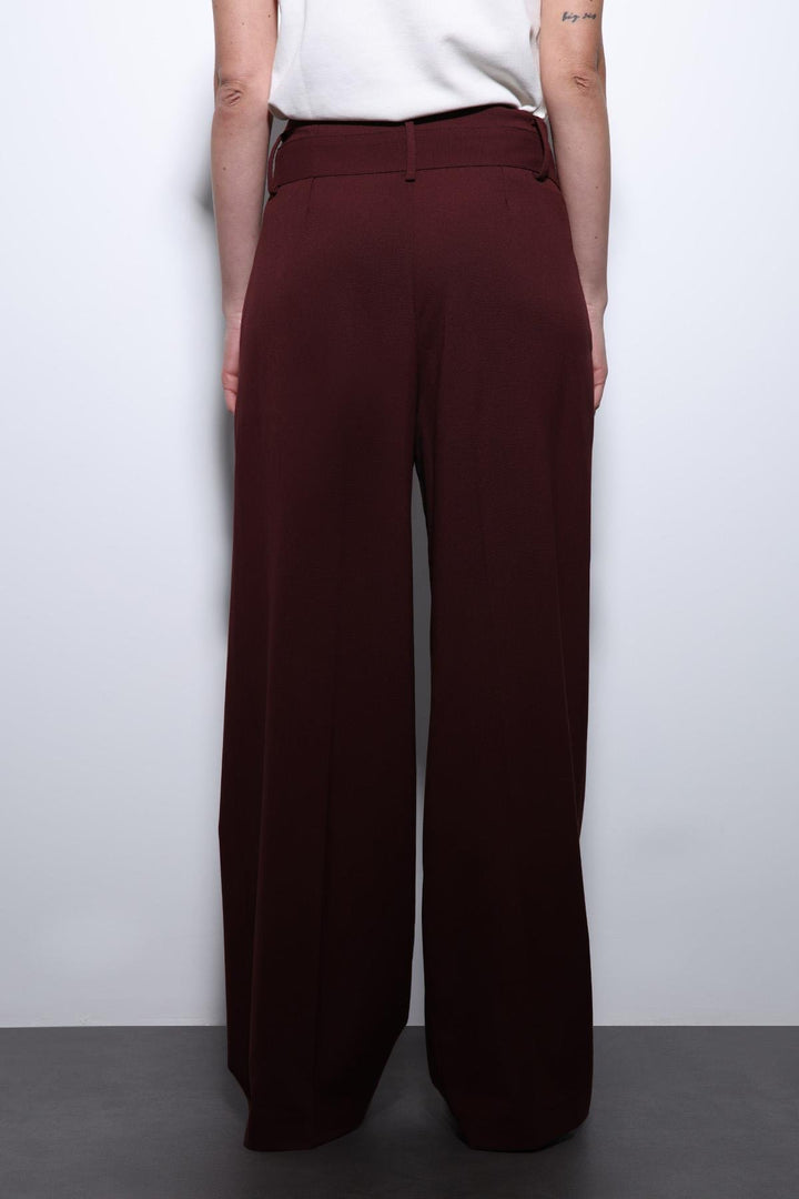 ANT Antioch Wide Leg Women's Pants with Burgundy Belt - San Diego