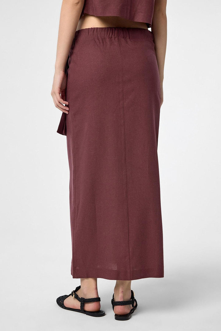 ANT Antioch Red Corduroy Belted Women's Skirt - Bilbao