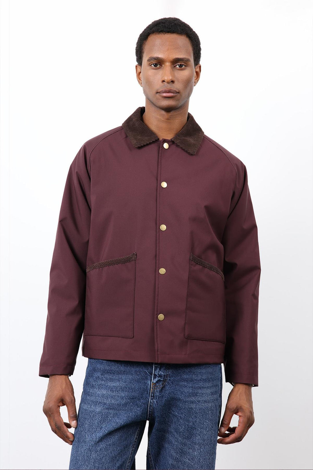 ANT Antioch Bordo Kontrast Yaka Erkek Mont - Boucherville