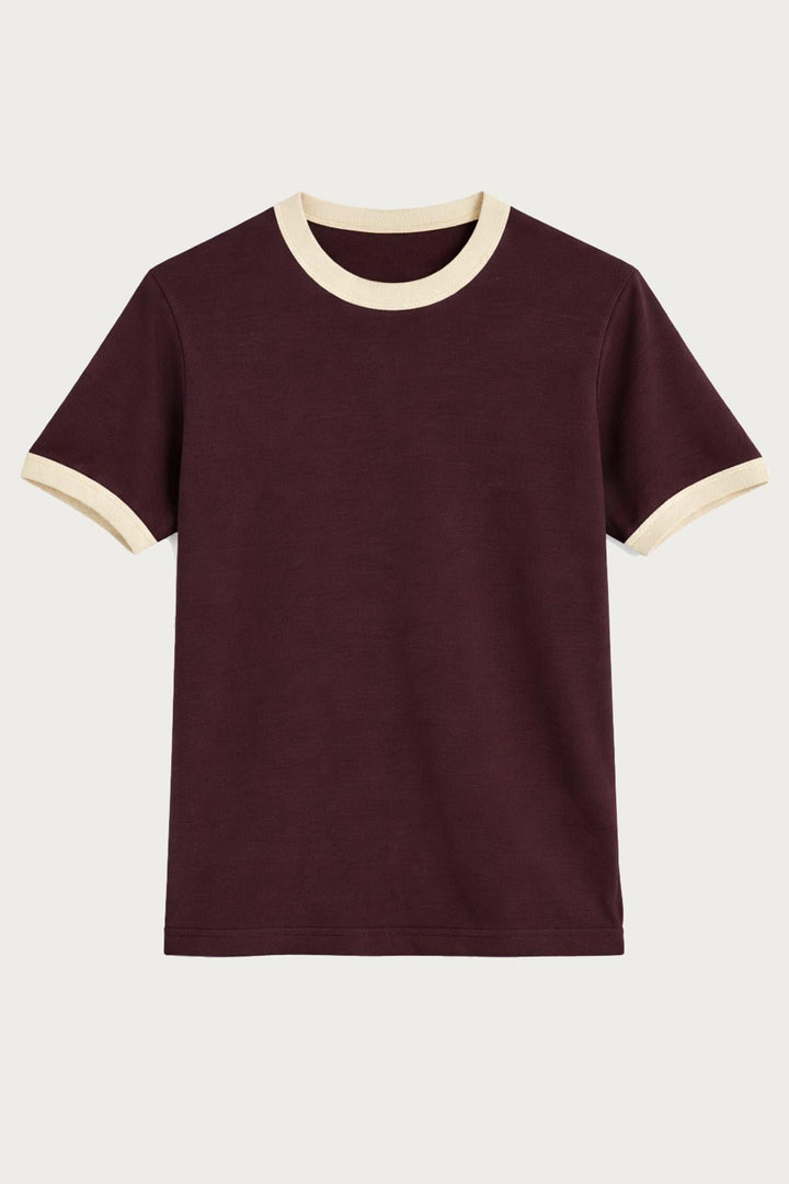 ANT Antioch Bordo Kontrast Yaka Erkek T-Shirt - Seixal