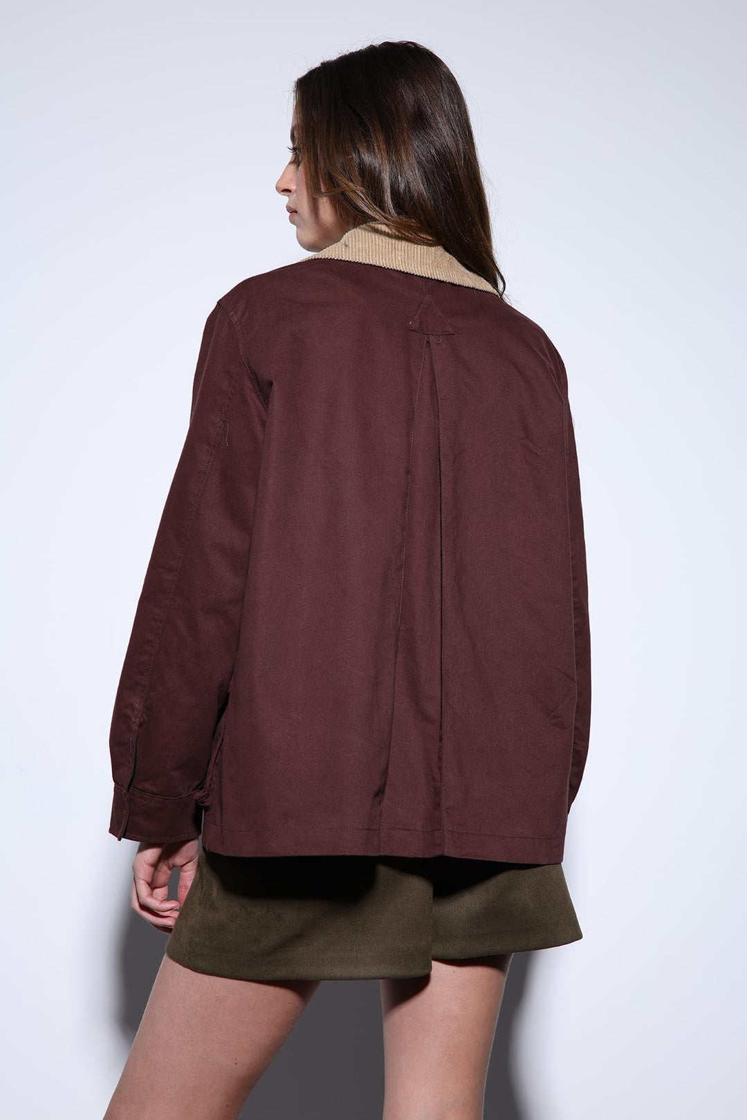 ANT Antioch Burgundy Contrast Collar Women's Jacket - Media