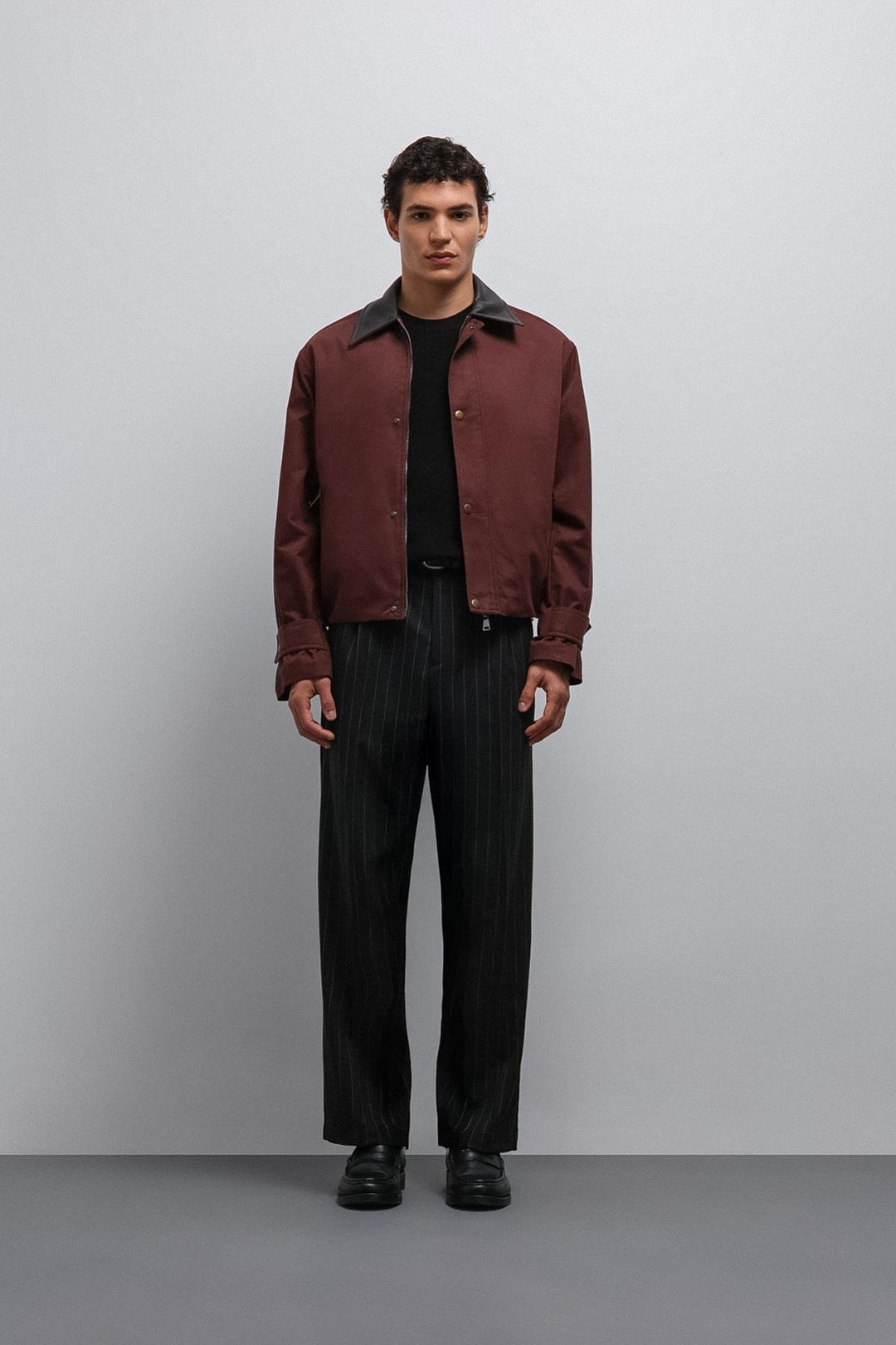 ANT Antioch Burgundy Contrast Collar Technical Men's Jacket - Dagenham