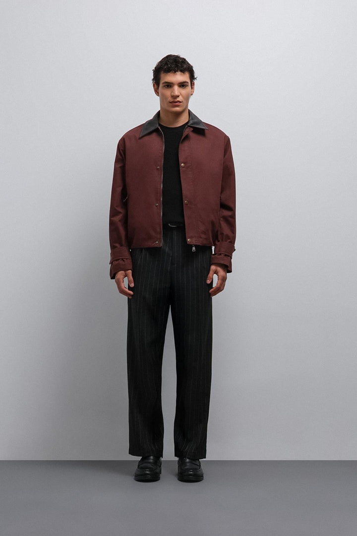 ANT Antioch Burgundy Contrast Collar Technical Men's Jacket - Dagenham