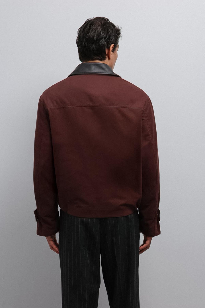ANT Antioch Burgundy Contrast Collar Technical Men's Jacket - Dagenham