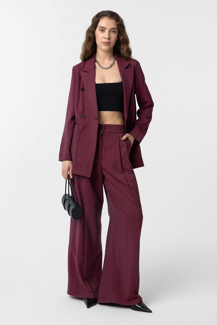 ANT Antioch Bordeaux Crossed Women's Blazer Jacket - Burnsville