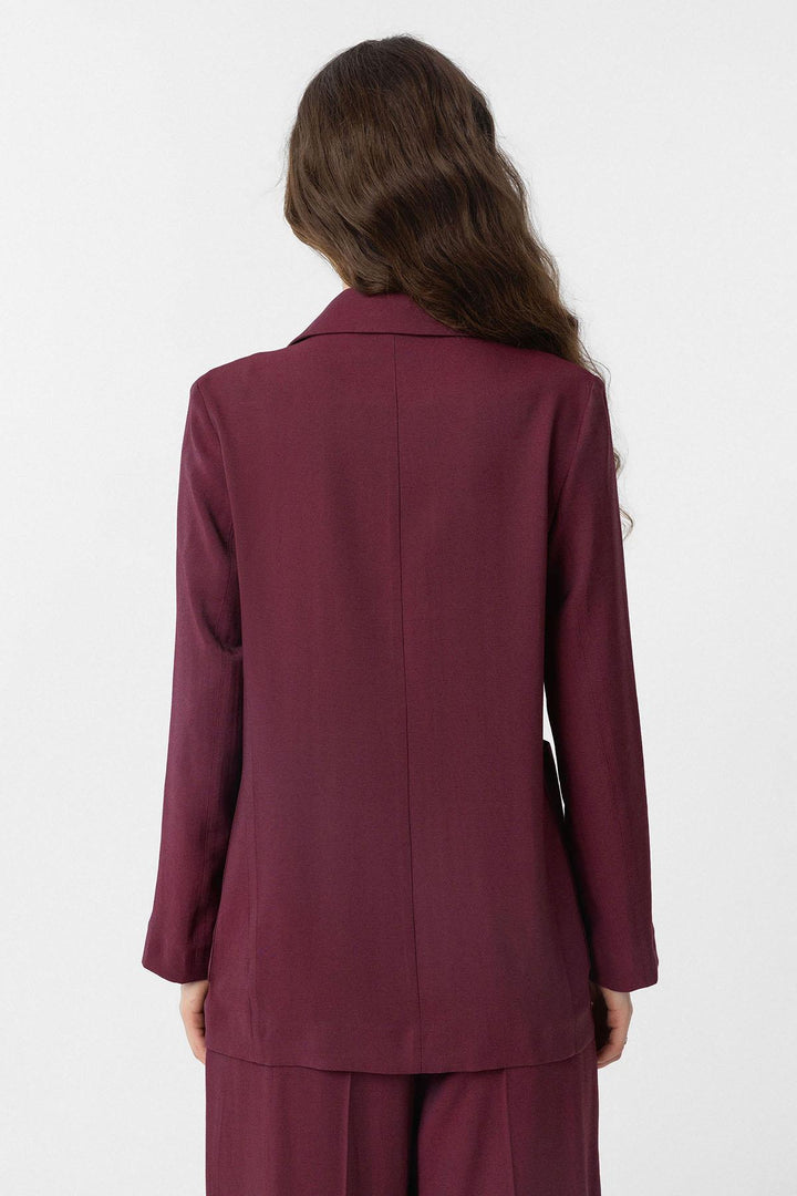 ANT Antioch Bordeaux Crossed Women's Blazer Jacket - Burnsville