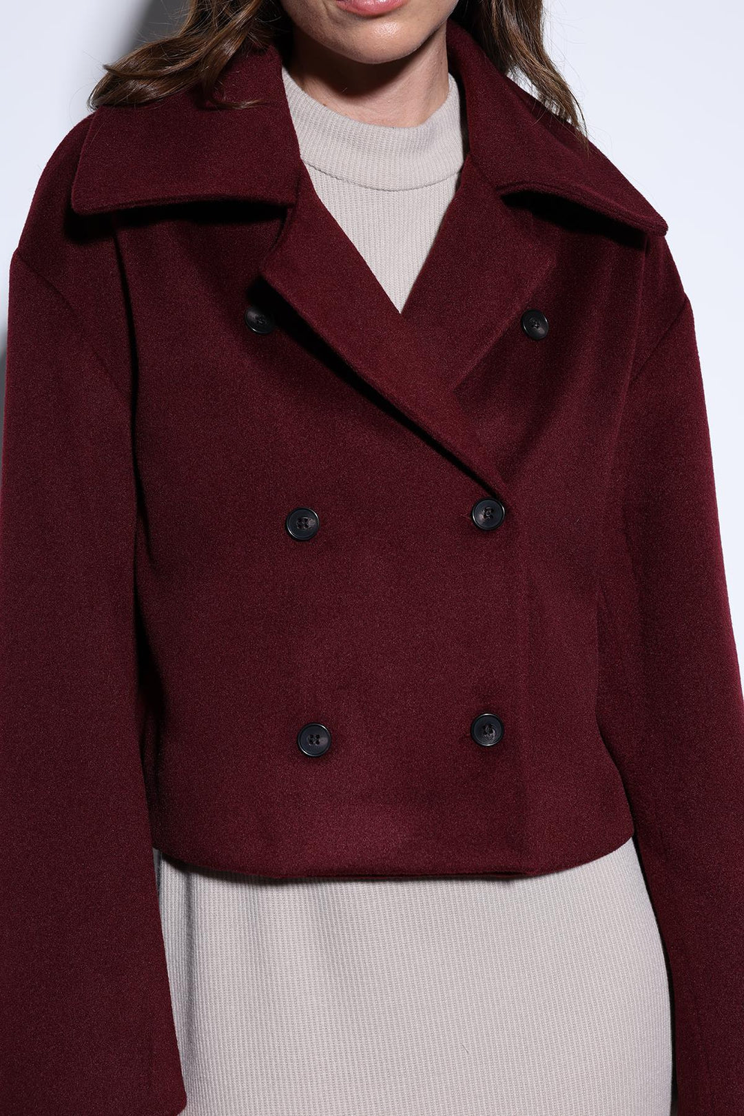 ANT Antioch Bordeaux Wrap Women's Short Coat - Woodbridge