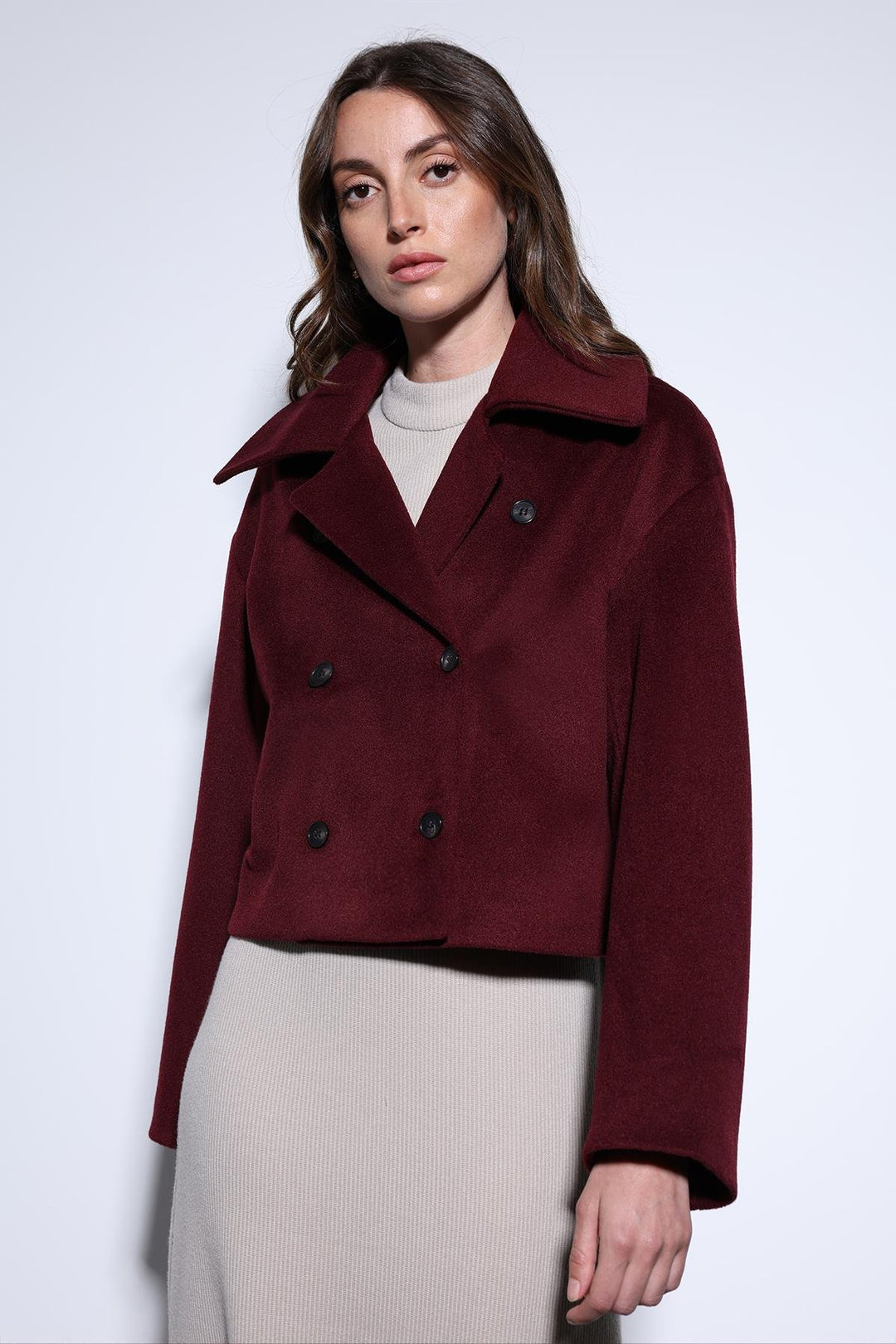 ANT Antioch Bordeaux Wrap Women's Short Coat - Woodbridge