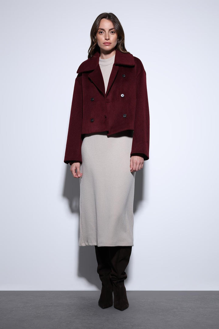 ANT Antioch Bordeaux Wrap Women's Short Coat - Woodbridge