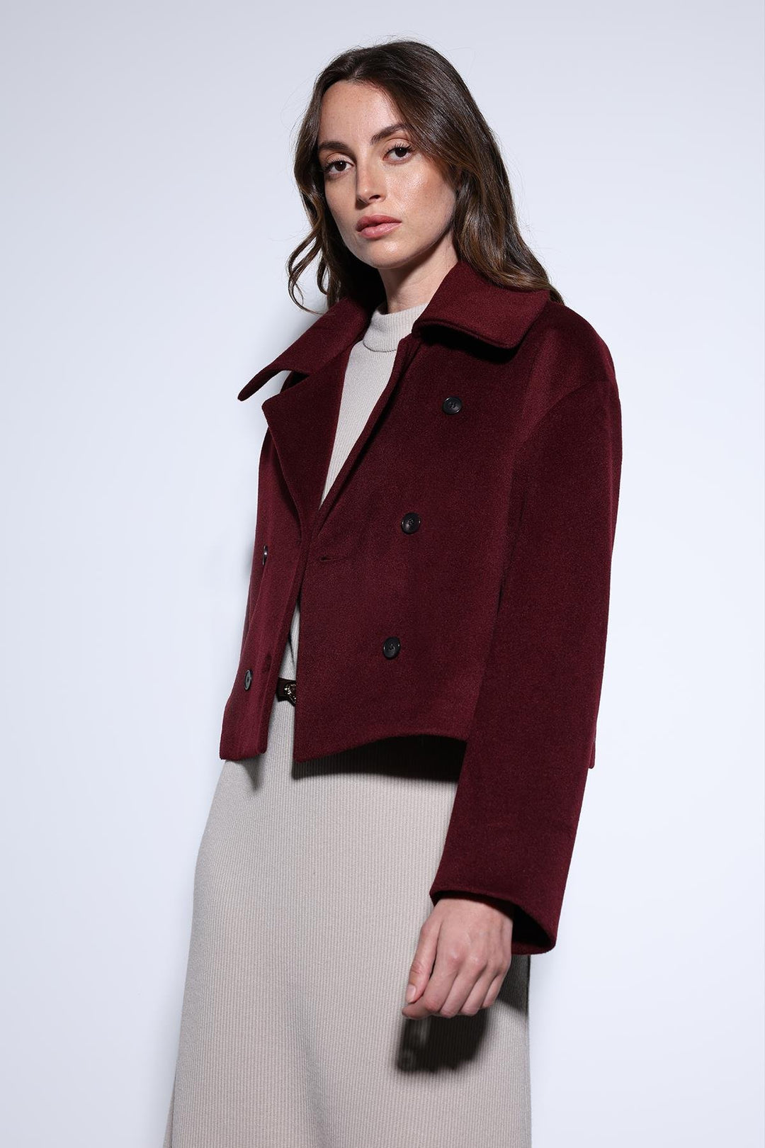 ANT Antioch Bordeaux Wrap Women's Short Coat - Woodbridge