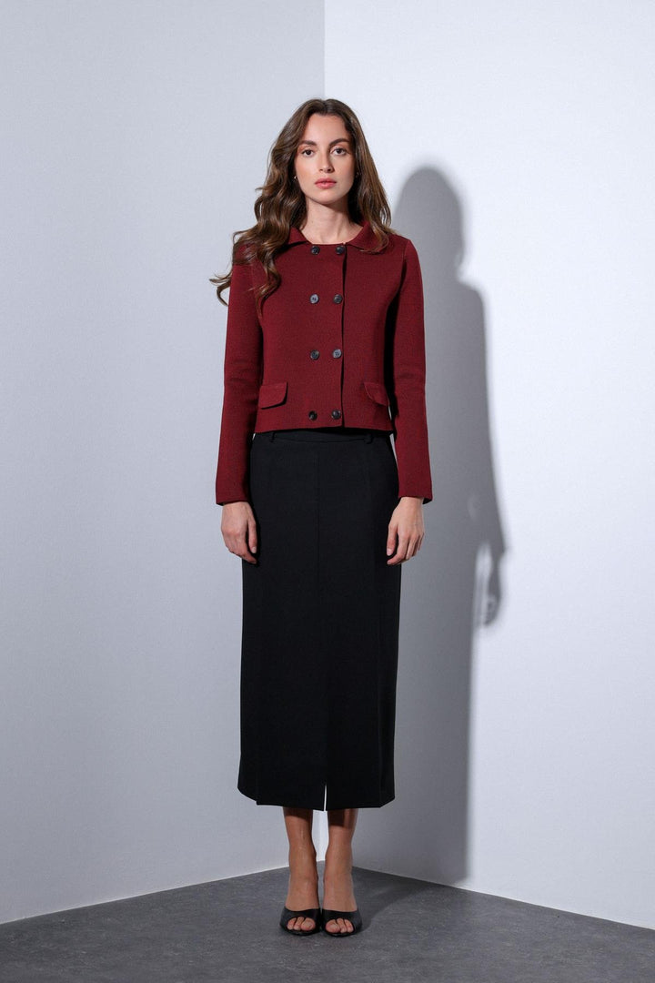 ANT Antioch Burgundy Wrap Closure Women's Cardigan Sweater - San Luis Río Colorado