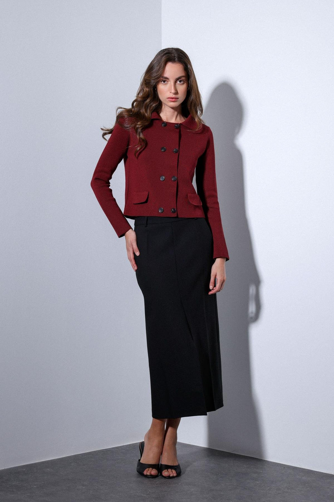 ANT Antioch Burgundy Wrap Closure Women's Cardigan Sweater - Siegen