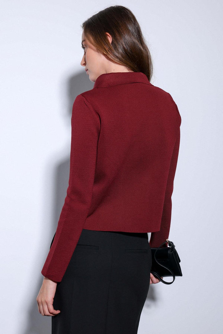 ANT Antioch Burgundy Wrap Closure Women's Cardigan Sweater - San Luis Río Colorado