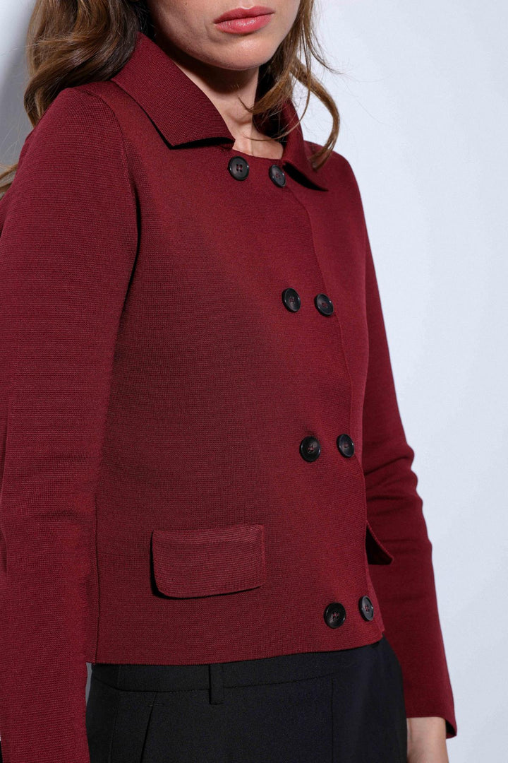 ANT Antioch Burgundy Wrap Closure Women's Cardigan Sweater - Siegen