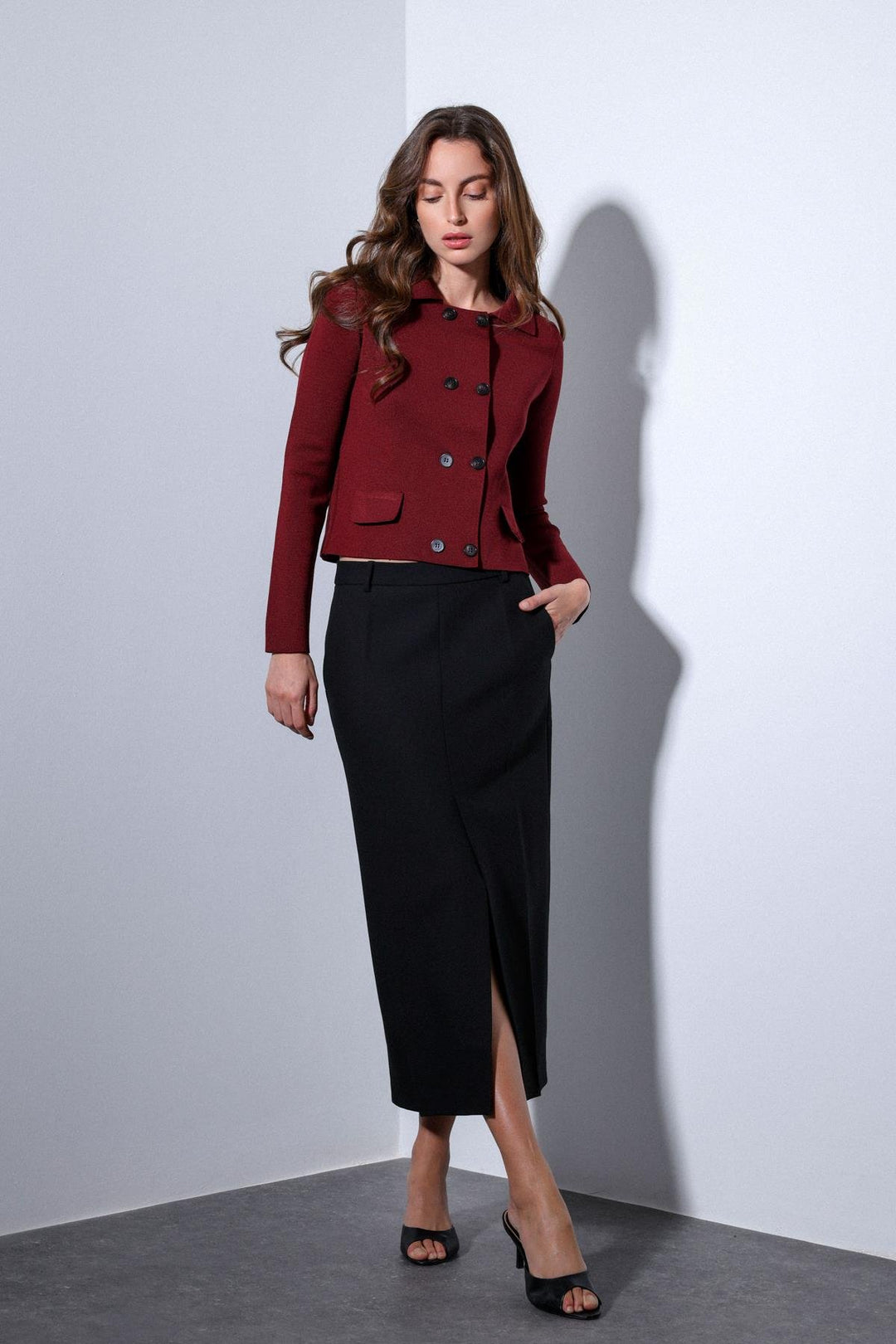 ANT Antioch Burgundy Wrap Closure Women's Cardigan Sweater - Siegen