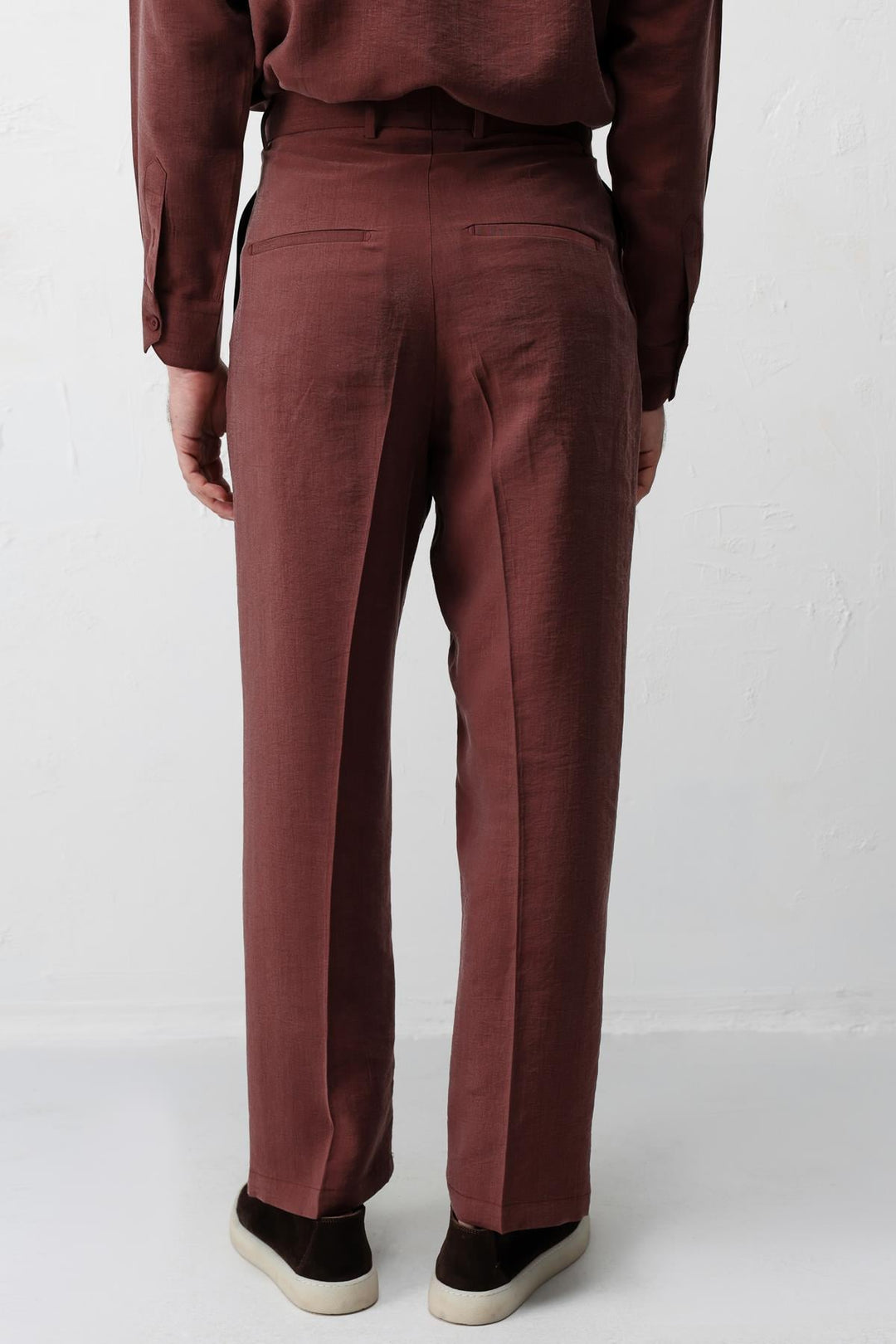 ANT Antioch Bordo Lyocell Relaxed Fit Pileli Erkek Pantolon - Stuttgart