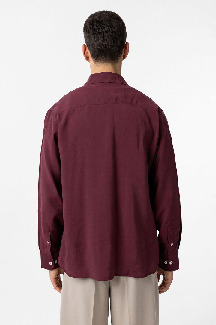 ANT Antioch Bordo Modal Kumaş Relax Fit Erkek Gömlek - Nelson