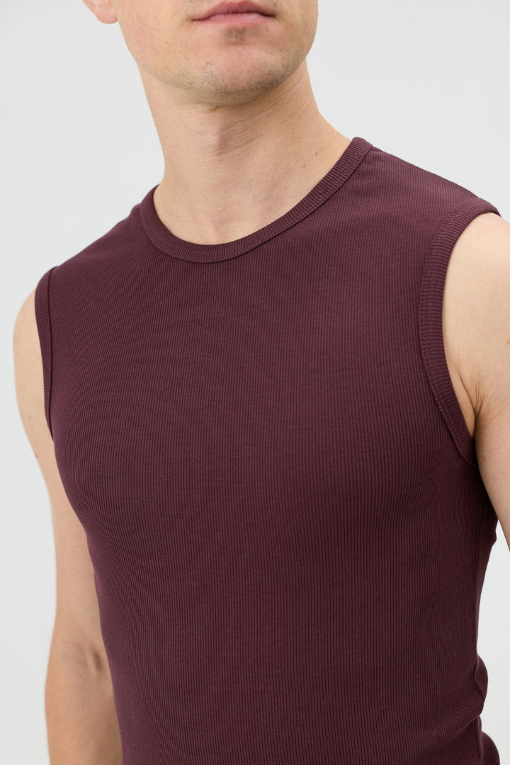 ANT Antioch Bordo Pamuklu Kolsuz Erkek T-Shirt - Altoona