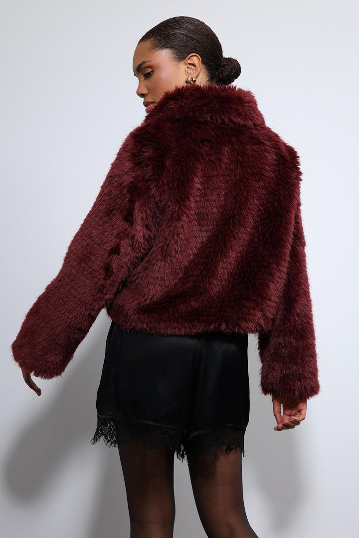 ANT Antioch Bordo Peluş Görünümlü Mont - Buderim