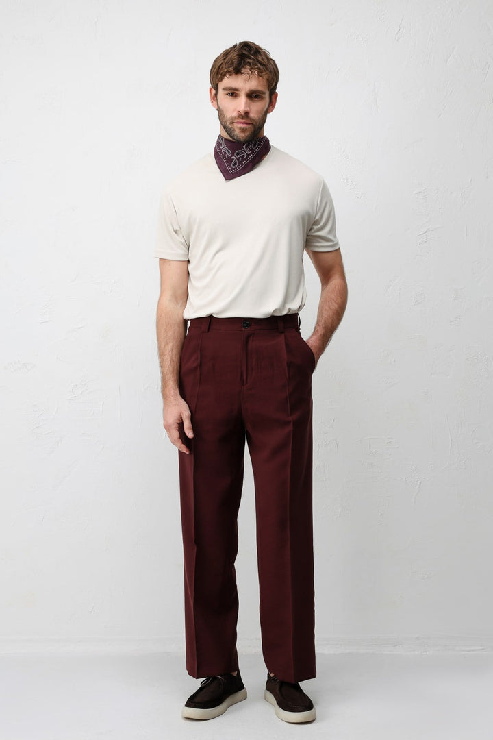 ANT Antioch Bordo Pileli Relaxed Fit Erkek Pantolon - Cheektowaga