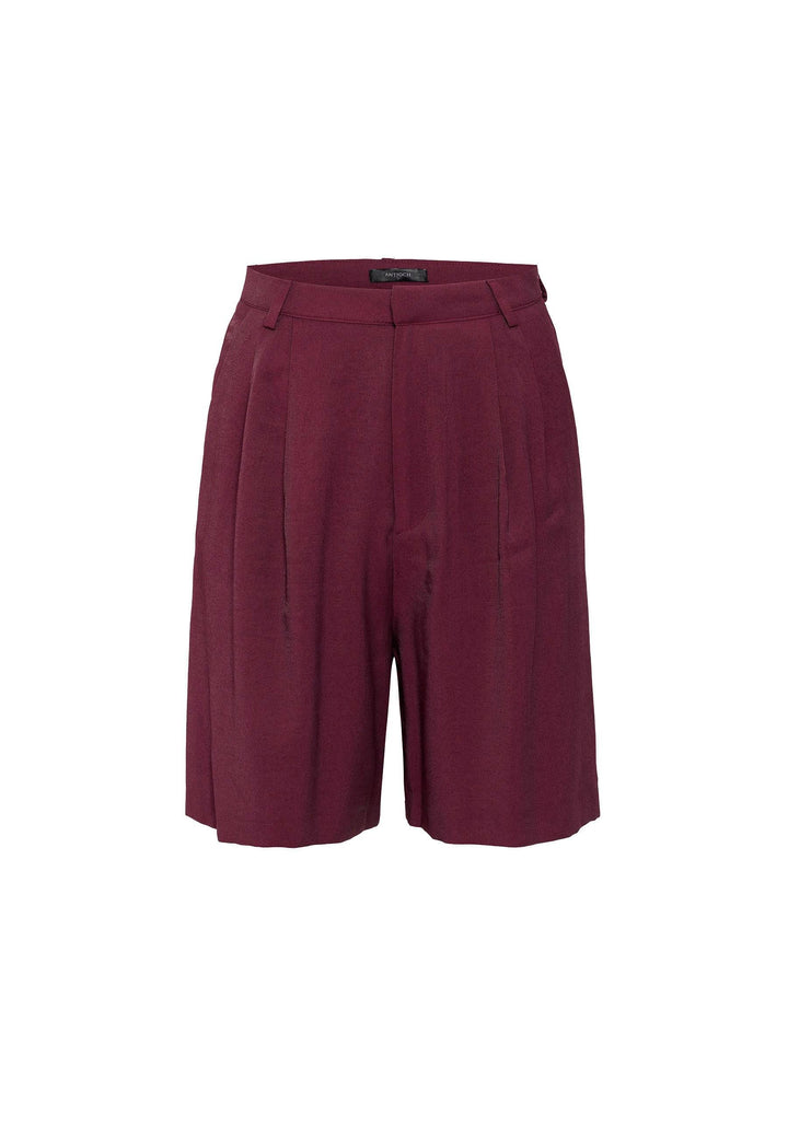 ANT Antioch Burgundy Pinstriped Women's Bermuda Shorts - Douai