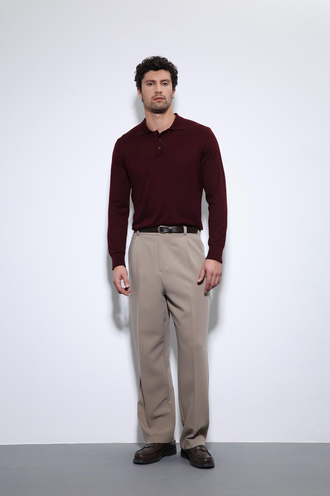 ANT Antioch Burgundy Polo Neck Men's Sweater - La Crosse