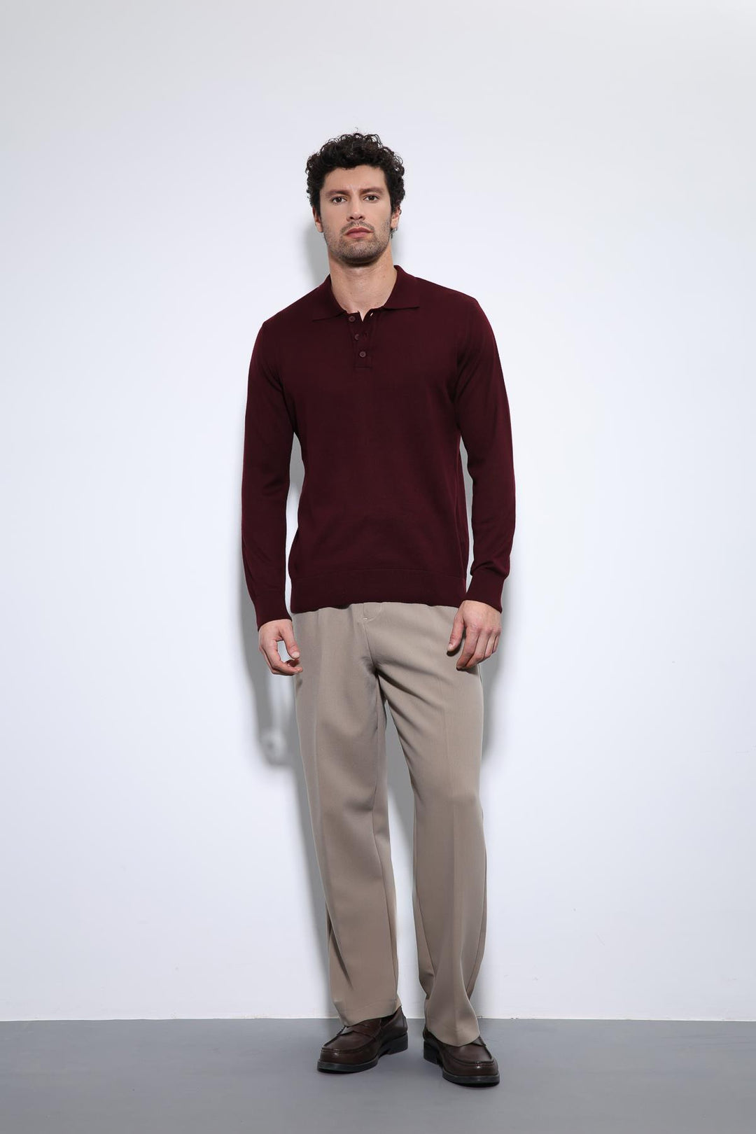 ANT Antioch Burgundy Polo Neck Men's Sweater - La Crosse