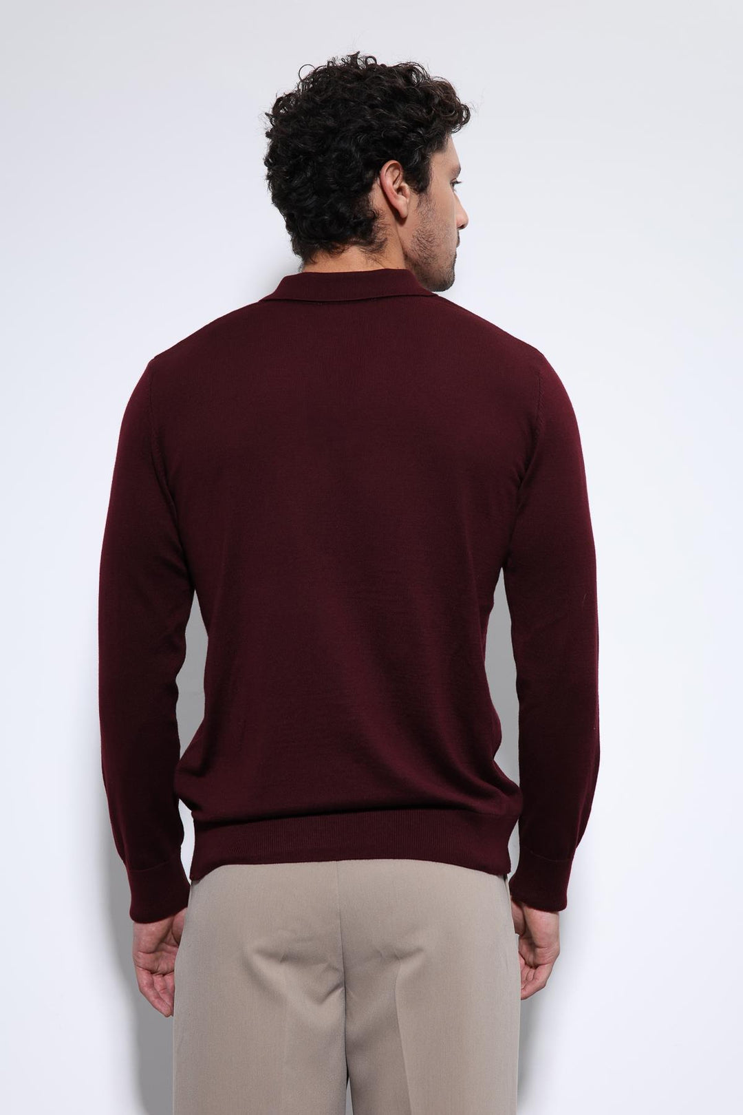 ANT Antioch Burgundy Polo Neck Men's Sweater - La Crosse
