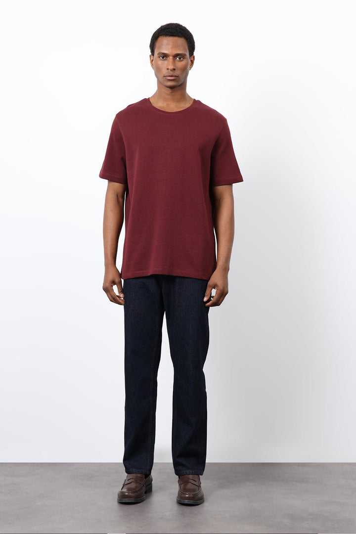 ANT Antioch Bordo Regular Fit Basic Erkek T-Shirt - Palencia