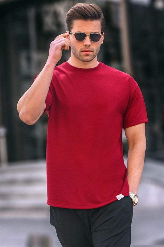 MDX Burgundy Regular Fit Basic Men's T-Shirt 6099 - Pamplona