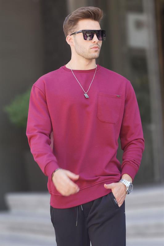 MDX Burgundy Regular Fit Basic Sweatshirt 6136 - Pessac