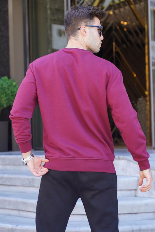 MDX Burgundy Regular Fit Basic Sweatshirt 6136 - Pessac
