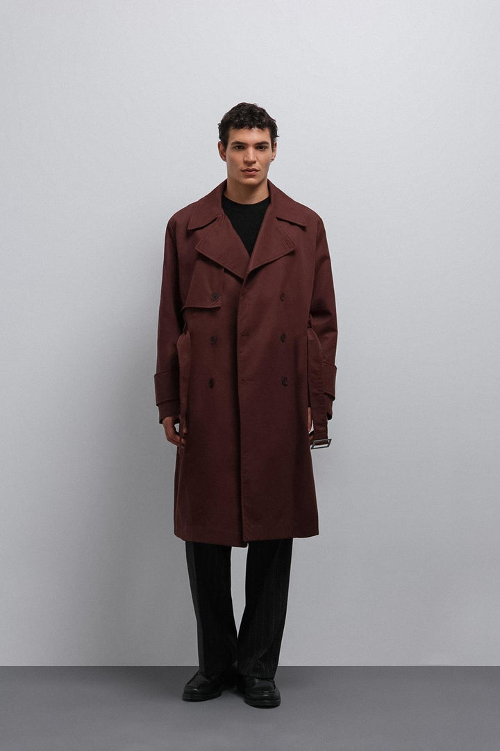 ANT Antioch Bordeaux Relax Fit Men's Trench Coat - Santa Lucía del Camino