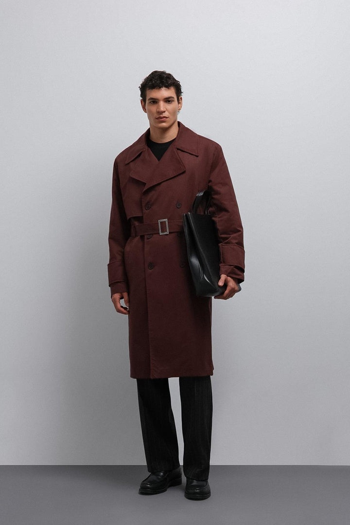 ANT Antioch Bordeaux Relax Fit Men's Trench Coat - Santa Lucía del Camino