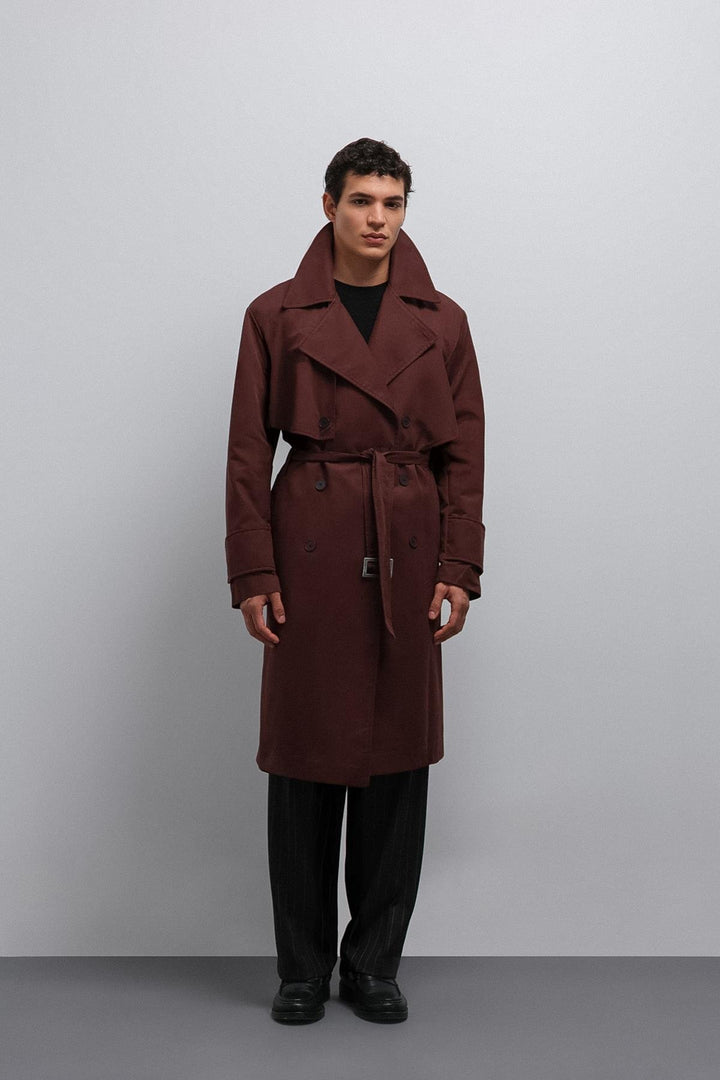 ANT Antioch Bordeaux Relax Fit Men's Trench Coat - Santa Lucía del Camino