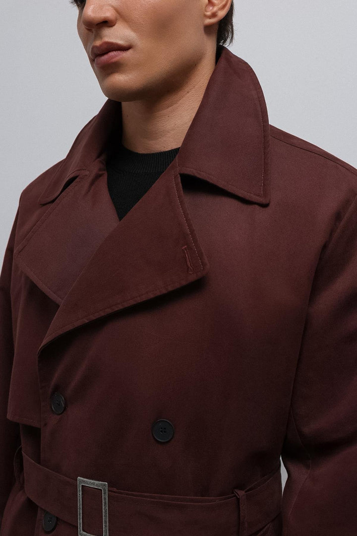 ANT Antioch Bordeaux Relax Fit Men's Trench Coat - Santa Lucía del Camino